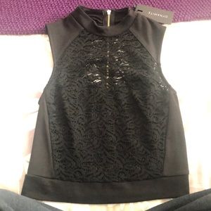 Dynamite mock necklace lace top